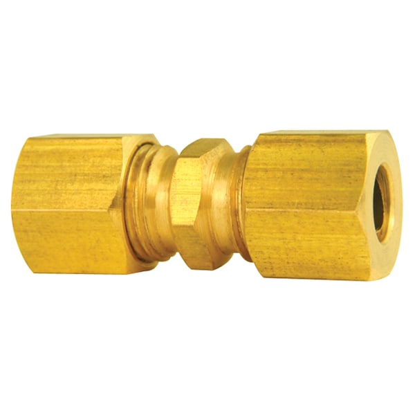 Brass compression union, 1/4, 10/bag